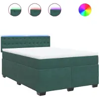 Syfax Boxspringbett mit Matratze Dunkelgrün 160x200 cm Samt