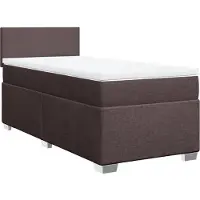 Syfax Boxspringbett mit Matratze Dunkelbraun 90x200 cm Stoff