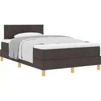 Syfax Boxspringbett mit Kissen Dunkelbraun 120 x 200 cm Stoff