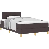 Syfax Boxspringbett mit Kissen Dunkelbraun 120 x 200 cm Stoff