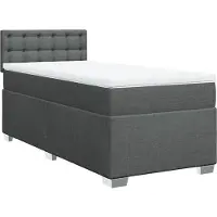 Syfax Boxspringbett mit Matratze Dunkelgrau 90x200 cm Stoff