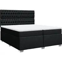 Syfax Boxspringbett mit Matratze Schwarz 200x200 cm Stoff
