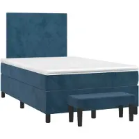 Syfax Boxspringbett mit Matratze Dunkelblau 120x190 cm Samt