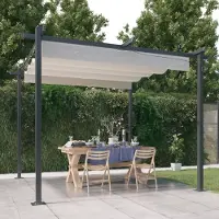 vidaXL Pavillon mit Ausziehbarem Dach 3x3 m Creme - Pavillons & Partyzelte CC9746