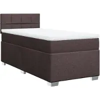Syfax Boxspringbett mit Matratze Dunkelbraun 100x200 cm Stoff