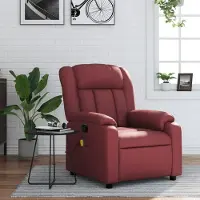 vidaXL "im " Massagesessel Weinrot Kunstleder - Fernseh- & Relaxsessel CC17169