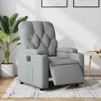 vidaXL Relaxsessel Einzelsofa Elektrisch Hellgrau Stoff 3204686