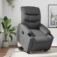 Prolenta Maison Exclusive - Relaxsessel mit Aufstehhilfe Grau Kunstleder