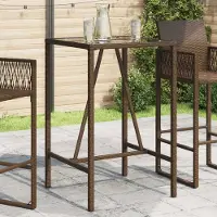 vidaXL Möbel Garten-Bartisch Braun 70x70x110 cm Poly Rattan - Gartentische &15339