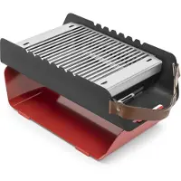 The Favilla FUMO mobiler Holzkohlegrill – Kompakter 2-in-1 Grill mit Edelstahlrost & Spießhalterung –Inkl. Tragetasche für Camping, Balkon & Picknick