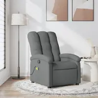 vidaXL Möbel Massage-Relaxsessel, Stoff, Dunkelgrau - Fernseh- & Relaxsessel 3205385