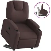 Syfax Relaxsessel mit Aufstehhilfe Dunkelbraun Stoff