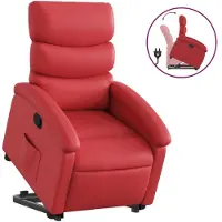 Syfax Relaxsessel mit Aufstehhilfe Rot Kunstleder
