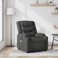 vidaXL Möbel Massage-Relaxsessel, Stoff, Dunkelgrau - Fernseh- & Relaxsessel 3206892