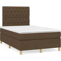 Syfax Boxspringbett mit Matratze Dunkelbraun 120x190 cm Stoff