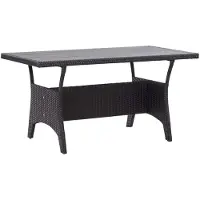 Syfax Gartentisch Esstisch, wetterfestes Poly Rattan, pulverbeschichteter Stahlrahmen, 120x70x66 cm, Schwarz