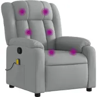 Sonstiges Massagesessel Hellgrau Stoff 78 x 92 x 98 cm (B x T x H) mit 6-Punkt-Vibrationsmassage und manueller Liegefunktion