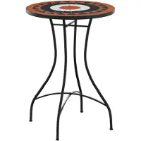 Syfax Mosaik-Bistrotisch Terrakottarot und Weiß Ø50x70 cm Keramik