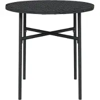 vidaXL Hochwertigen Möbel Gartentische - Schwarz Beistelltisch Schwarz 45cm Poly Rattan NEU6725592
