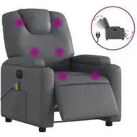 Syfax Massagesessel Elektrisch Grau Kunstleder