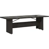 Syfax Gartentisch mit Glasplatte Schwarz 240x90x75 cm Poly Rattan