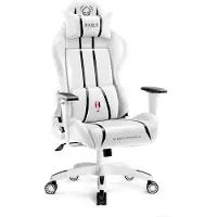 Diablo Chairs Diablo X-One 2.0 Gaming Stuhl Bürostuhl Schreibtischstuhl Verstellbare Armlehnen Ergonomisches Design Nacken/-Lendenkissen Weiß Small