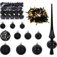vidaXL Weihnachtskugel-Set 61 stk. 150 LEDs Warmes Weiß Ø 6 cm