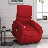 vidaXL Cloris DesignMöbel Massagesessel mit Aufstehhilfe Rot Kunstleder , Klassische Sessel 2024 Neu