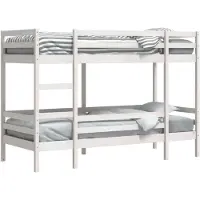 vidaXL Etagenbett Weiß 75x190 cm Massivholz Kiefer