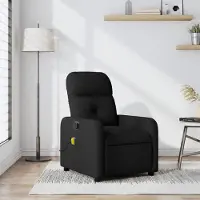 vidaXL Möbel Massage-Relaxsessel, schwarzer Stoff - Fernseh- & Relaxsessel 3206937