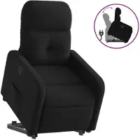 Syfax Relaxsessel mit Aufstehhilfe Schwarz Stoff