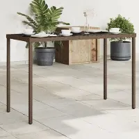 vidaXL CLORIS Gartentisch mit Glasplatte Braun 115x54x74 cm Poly Rattan 2024