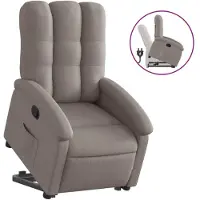 Syfax Relaxsessel mit Aufstehhilfe Taupe Stoff