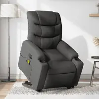 Prolenta Maison Exclusive - Massagesessel mit Aufstehhilfe Dunkelgrau Stoff