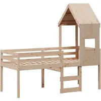 Syfax Hochbett mit Dach 90x190 cm Massivholz Kiefer