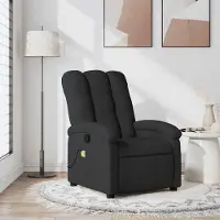 vidaXL Möbel Massage-Relaxsessel, schwarzer Stoff - Fernseh- & Relaxsessel 3205386