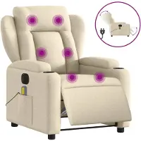 Syfax Massagesessel Elektrisch Creme Stoff