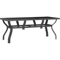 Syfax Gartentisch Grau und Schwarz 180x80x70 cm Stahl und Glas