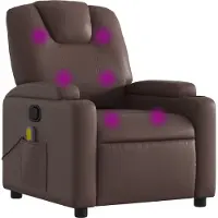Syfax Massagesessel Braun Kunstleder