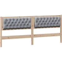 Syfax Kopfteil Sonstiges Braun und hellgrau 200 cm Massivholz Kiefer