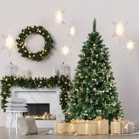 QLS Künstlicher Weihnachtsbaum Tannenbaum Ständer Christbaum Kiefer NK9 220 cm 6072
