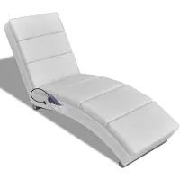 Syfax Massage-Chaiselongue Weiß Kunstleder