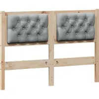 Syfax Kopfteil Sonstiges Braun und hellgrau 120 cm Massivholz Kiefer