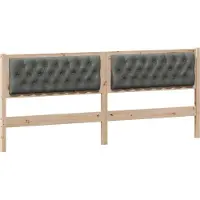 Syfax Kopfteil Braun und Dunkelgrau 200 cm Massivholz Kiefer