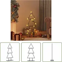 The Living Store Metall-Weihnachtsbaum Deko Schwarz 60 cm