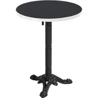 Oviala Runder Esstisch 60 cm neigbar schwarz/silber und schwarzes Bein - Montmartre