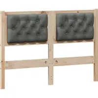 Syfax Kopfteil Braun und Dunkelgrau 120 cm Massivholz Kiefer