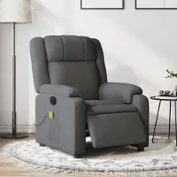 Prolenta Maison Exclusive - Massagesessel Elektrisch Dunkelgrau Stoff