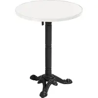 Oviala Runder Esstisch 60 cm neigbar Tischplatte weiß/silber und schwarzes Bein - Montmartre