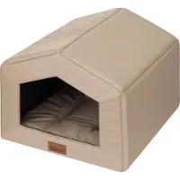 Doggy Hundehütte für drinnen mit Kissen -55x59 cm- Weiche Hundebude aus Oxford-Gewebe, wasserabweisend, leicht & kompakt |
